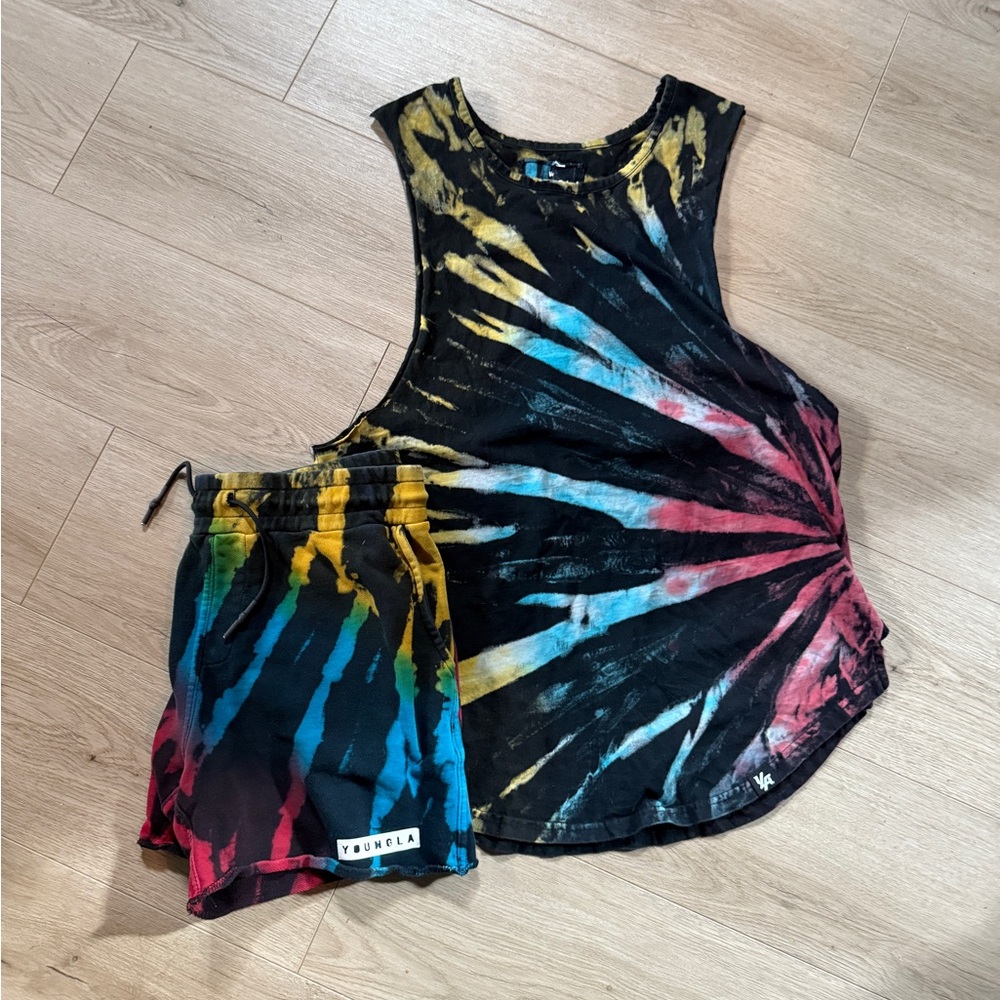 YoungLA Black and Yellow Tie-Dye Apparel